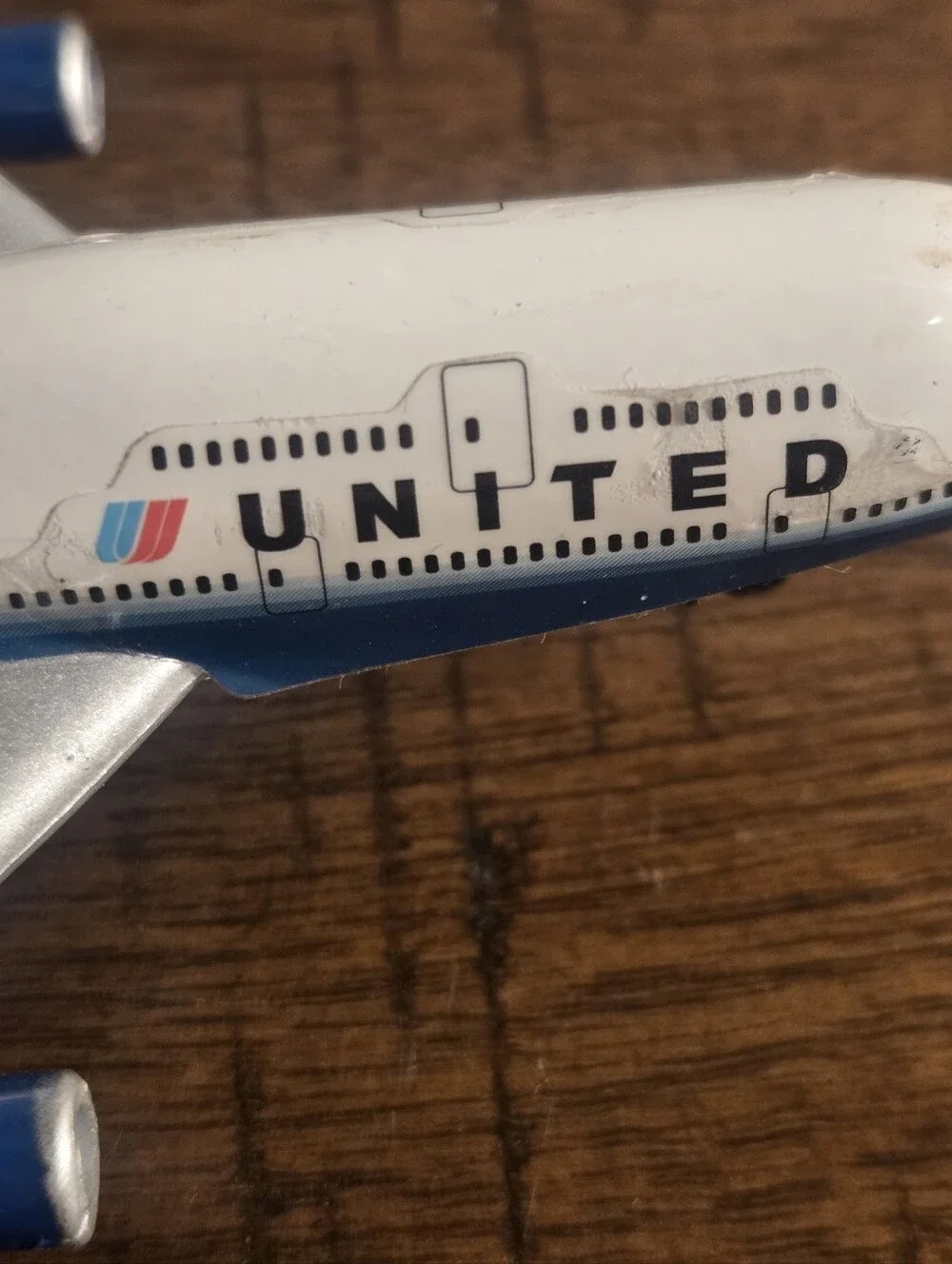 REALTOY United Airlines 747 Die-cast Jet Airplane Blue Tulip Tail #N196UA Model